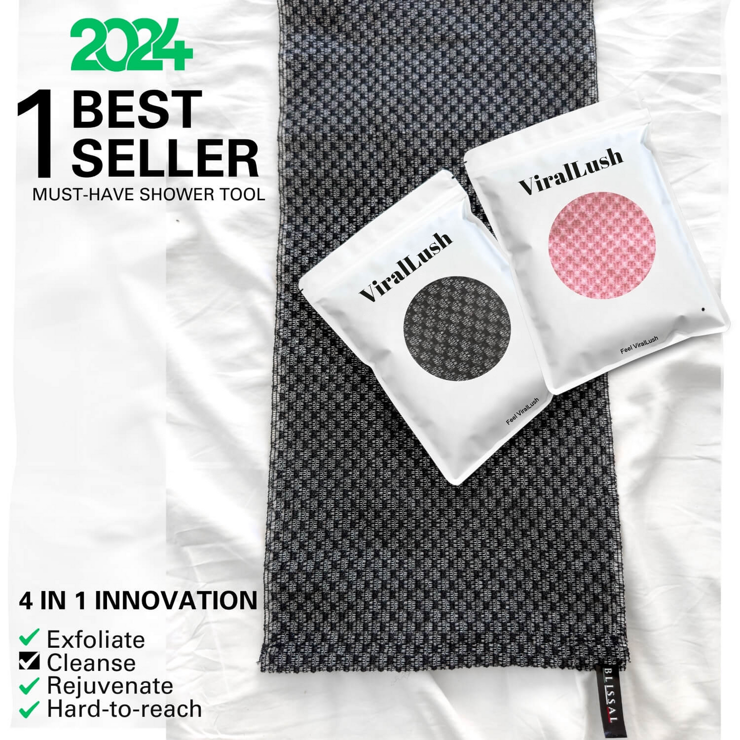 Viralaluna Exfoliating Antibacterial Shower Towel