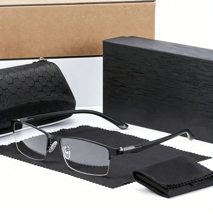 METAL ULTRA-LIGHT HALF-FRAME PHOTOCHROMIC MULTIFOCAL GLASSES