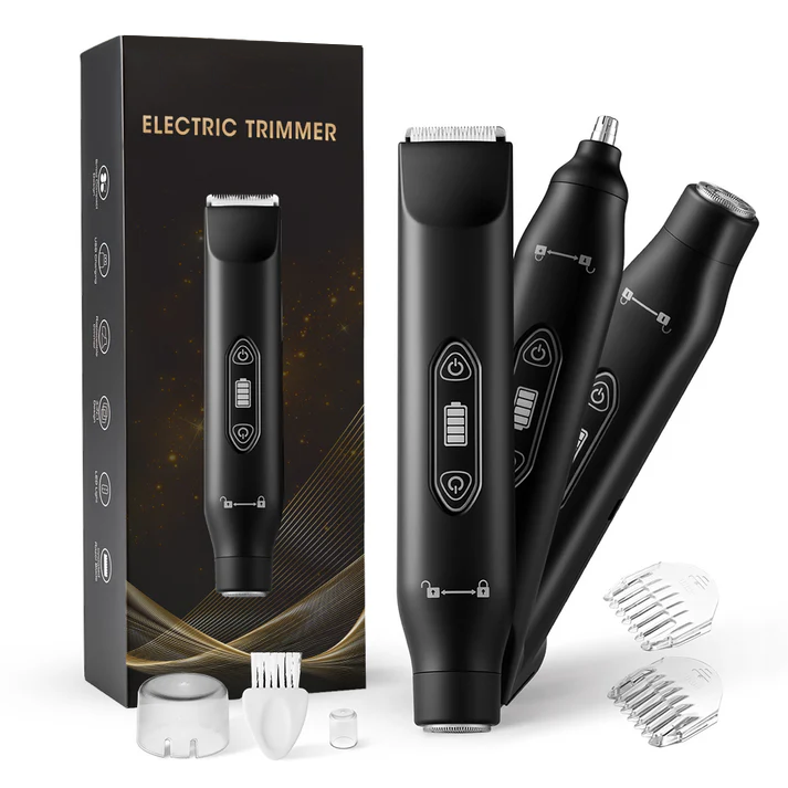 Electric Hair Trimmer for Men & Women – Dual Heads, Waterproof, Replaceable Blades